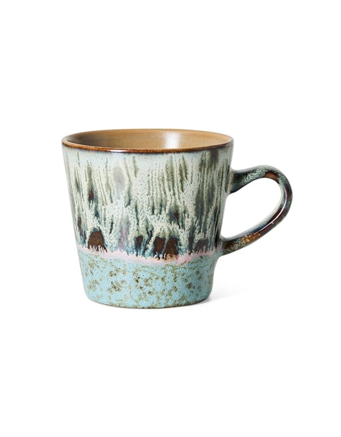 Mehrfarbiger HKliving 70s Ceramics Americano Mug aus glasiertem Steingut im charakteristischen Retro-Design