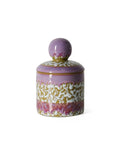 HKliving 70s Ceramics Aufbewahrungsdose Small aus mehrfarbig glasiertem Steingut mit Deckel.
