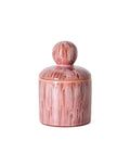 HKliving 70s Ceramics Aufbewahrungsdose Small aus mehrfarbig glasiertem Steingut mit Deckel.