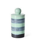 Mittelgroße Aufbewahrungsdose aus der 70s Ceramics Kollektion von HKliving aus glasiertem Steingut in Multicolour mit Deckel.