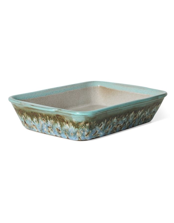Kleine HKliving 70s Ceramics Auflaufform Birthstone aus mehrfarbig glasiertem Steingut für Lasagne, Gratins und Ofengerichte.