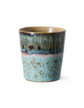  Mehrfarbiger HKliving 70s Ceramics Coffee Mug aus glasiertem Steingut in kompakter Form mit charakteristischer Retro-Glasur.