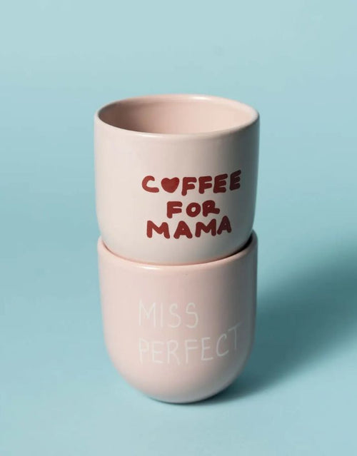 Becher Miss Perfect von SISI House of Style – zartrosa Keramik mit weißem Schriftzug