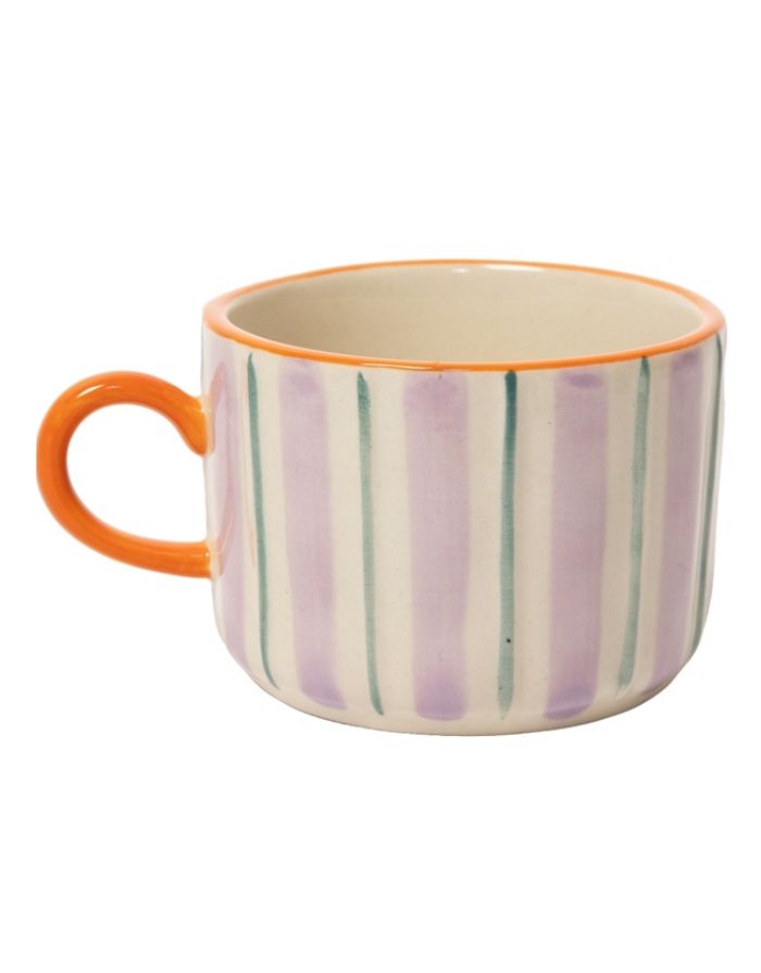 Becher von Au Maison mit Streifen in Orange, Petrol und Grün