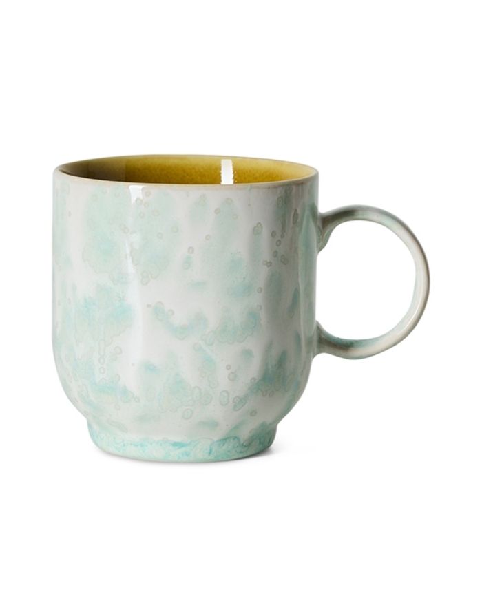 Mehrfarbiger HKliving 70s Ceramics Café Mug aus glasiertem Steingut im charakteristischen Retro-Design.