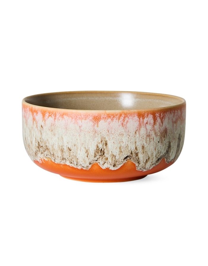 Mehrfarbige HKliving 70s Ceramics Dessert Schale aus glasiertem Steingut für Desserts, Joghurt, Obst und kleine Snacks.