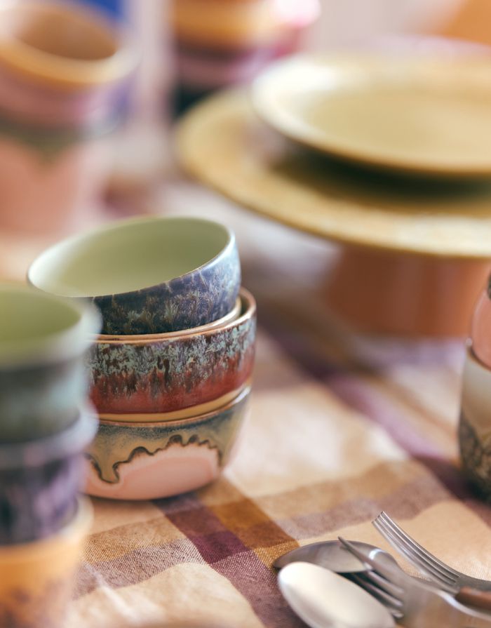 Unikat Dessert Schale Cove aus der 70s Kollektion von hkliving mit individuellen Farbvariationen