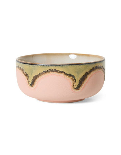 70s Ceramics Dessert Bowl Cove Gem mit natürlicher Glasur und einzigartigem Finish