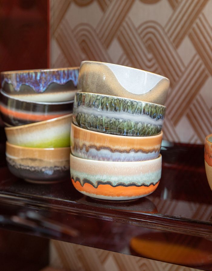 Unikat Dessert Schale Cove Oasis aus der 70s Kollektion von hkliving mit Farbvariationen