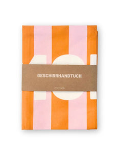 Geschirrtuch Amore von Herr & Frau Hempel aus 100 % Baumwolle, liebevolles Küchenhandtuch mit Aufhänger und „DU BIST WUNDERBAR“-Detail
