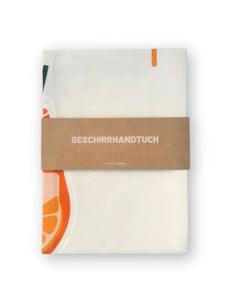 Geschirrtuch Aperol Spritz von Herr & Frau Hempel aus 100 % Baumwolle, orangefarbenes Küchenhandtuch mit Aufhänger und liebevollen Details