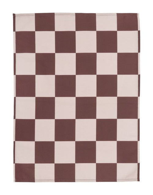 Muurla Geschirrtuch Checks Brown/Pink aus Baumwolle mit modernem Karomuster im skandinavischen Stil.