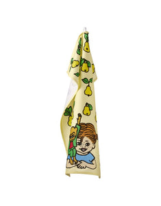 Geschirrhandtuch Pippi Langstrumpf Fruits von Muurla, aus Baumwolle mit Pippi-Motiv und bunten Früchten, 50 x 70 cm groß, fröhlicher Küchenhelfer