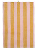 Geschirrtuch mit Streifen in Rosa und Senf von Ib Laursen