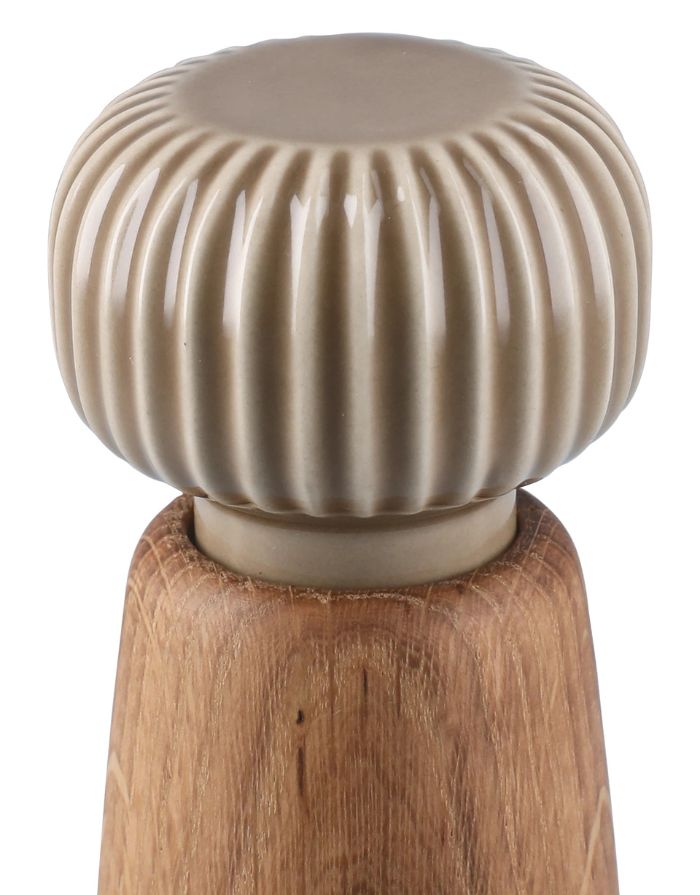 Gewürzmühle von Kähler aus Holz mit Keramik Kopf in Braun  in 14cm Höhe