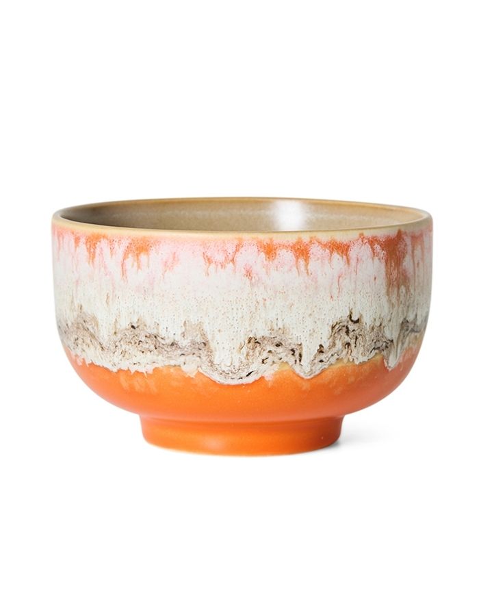 HKliving 70s Ceramics Noodle Schale Fierce aus mehrfarbig glasiertem Steingut für Nudeln, Reis, Suppen und Bowls.