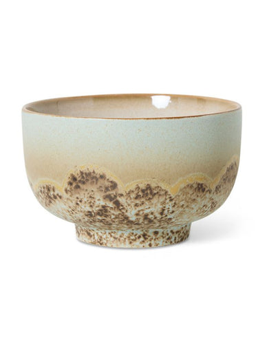 70s Ceramics Noodle Bowl Shell mit natürlichem Farbverlauf und organischer Glasur