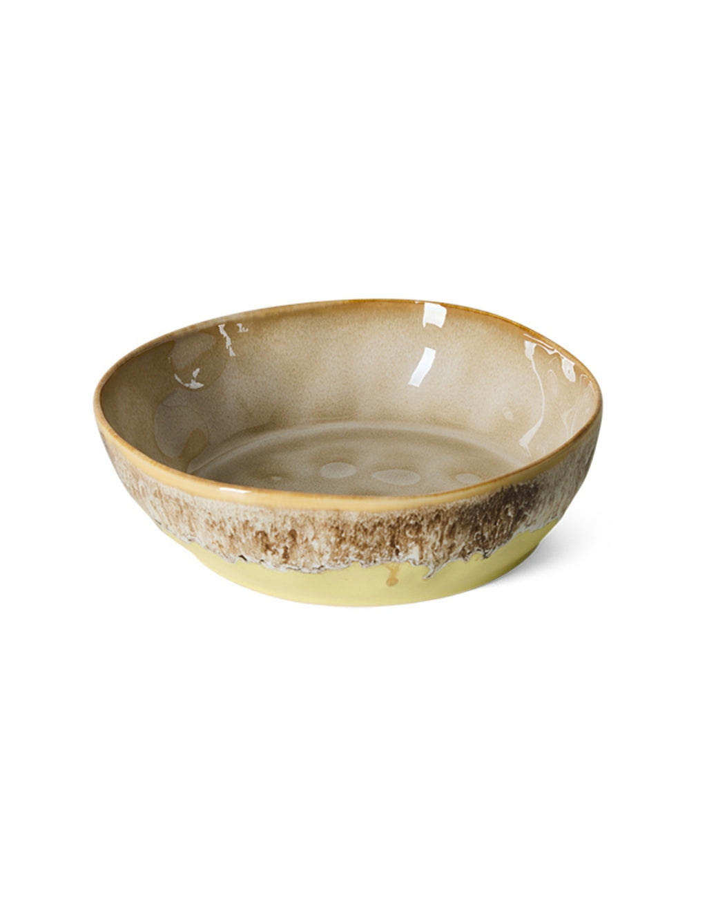 Tiefe Pasta Bowl aus der 70s Ceramics Kollektion von HKliving aus glasiertem Steingut in Multicolour mit 800 ml Fassungsvermögen.