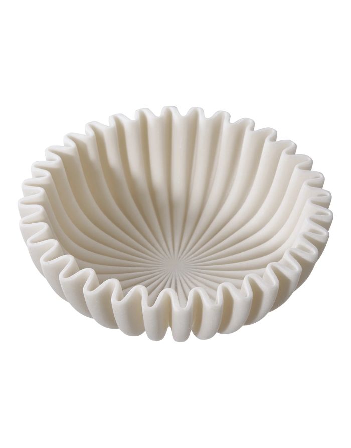  Beige Schale von House Nordic aus Polyresin mit 20 cm Durchmesser und modernem, schlichtem Design, Innenansicht.