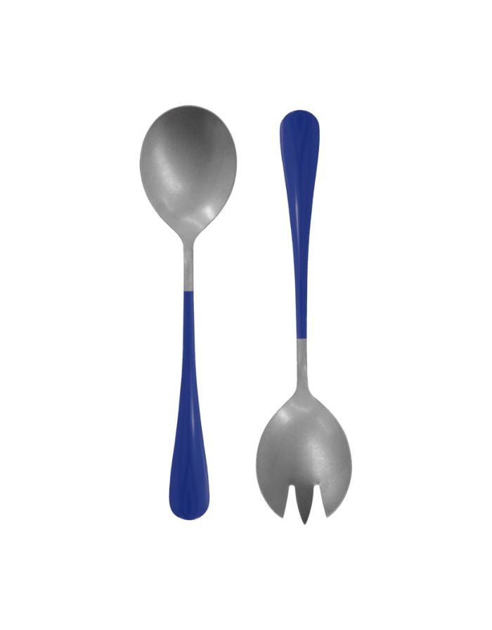 House Doctor Salatbesteck Serv Blau – 2-teiliges Set aus Edelstahl