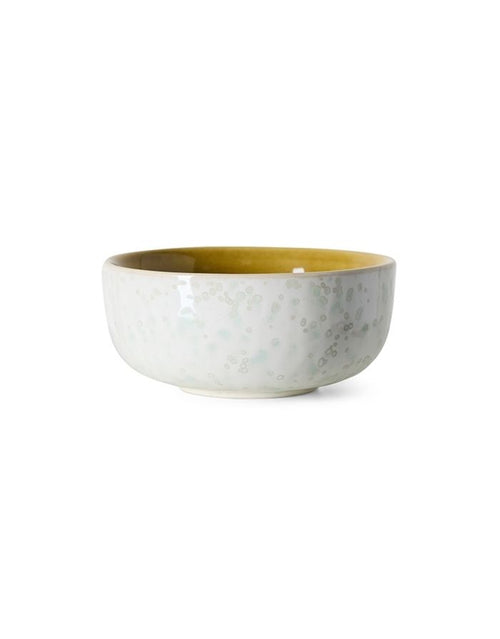 Mehrfarbige HKliving 70s Ceramics Tapas Schale aus glasiertem Steingut für Dips, Oliven und kleine Snacks.