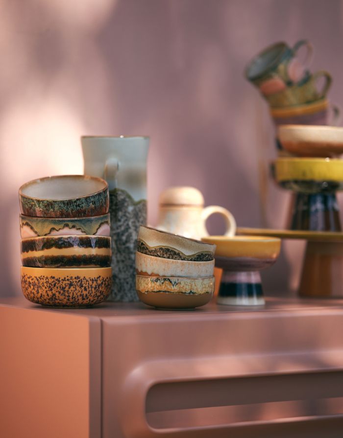 70s Ceramics Tapas Bowl Sunbeam mit organischer Glasur und künstlerischem Finish