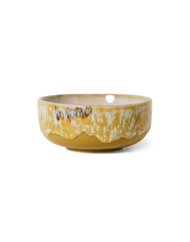 70s Ceramics Tapas Bowl Sunbeam mit organischer Glasur und künstlerischem Finish