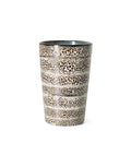 Mehrfarbiger HKliving 70s Ceramics Tee Becher aus glasiertem Steingut in hoher Form ohne Henkel.