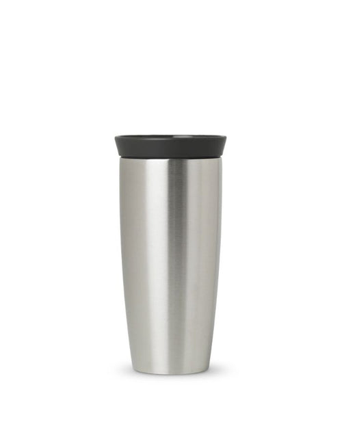 Rosendahl Grand Cru Outdoor Thermobecher in Dunkelgrau aus Edelstahl mit 360-Grad-Trinkdeckel und 400 ml Fassungsvermögen.