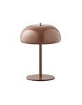 Portable Tischlampe Margate von House Nordic in Braun aus Metall mit Touch-Schalter, drei Helligkeitsstufen und wiederaufladbarem Akku.