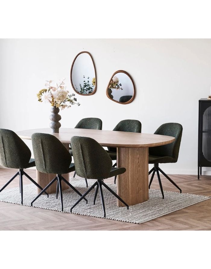 House Nordic Spiegel Luxon in organischer Form mit MDF-Holzrahmen, 44 x 48 cm.