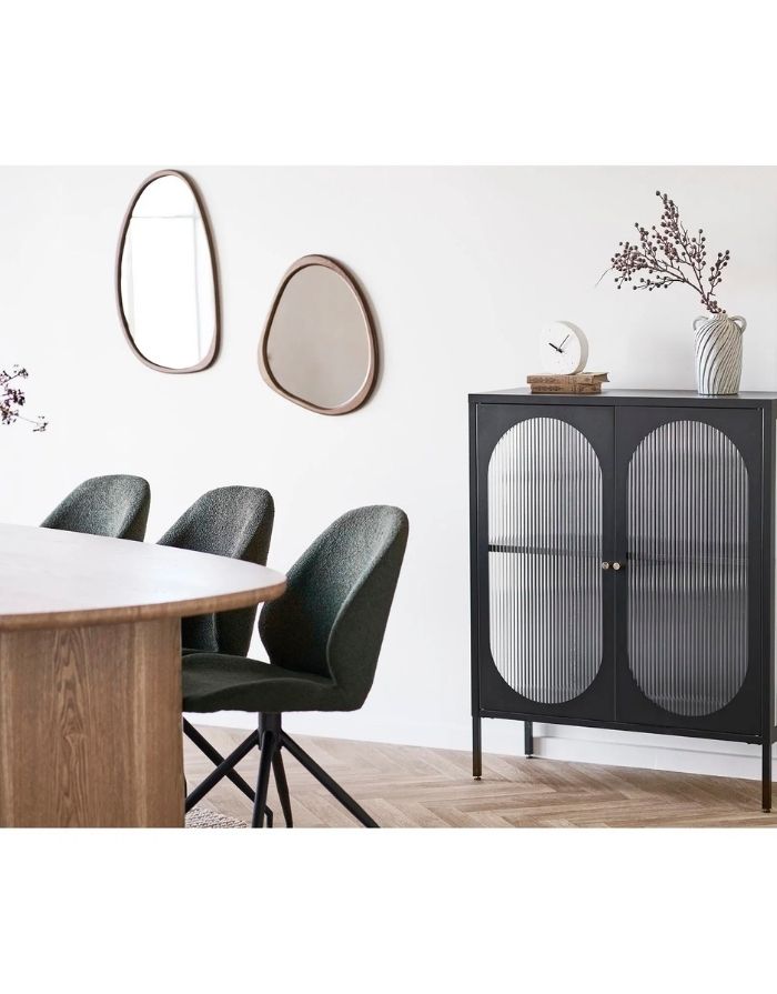 House Nordic Spiegel Luxon Holzoptik, organische Form, 38,5 x 64,5 cm.