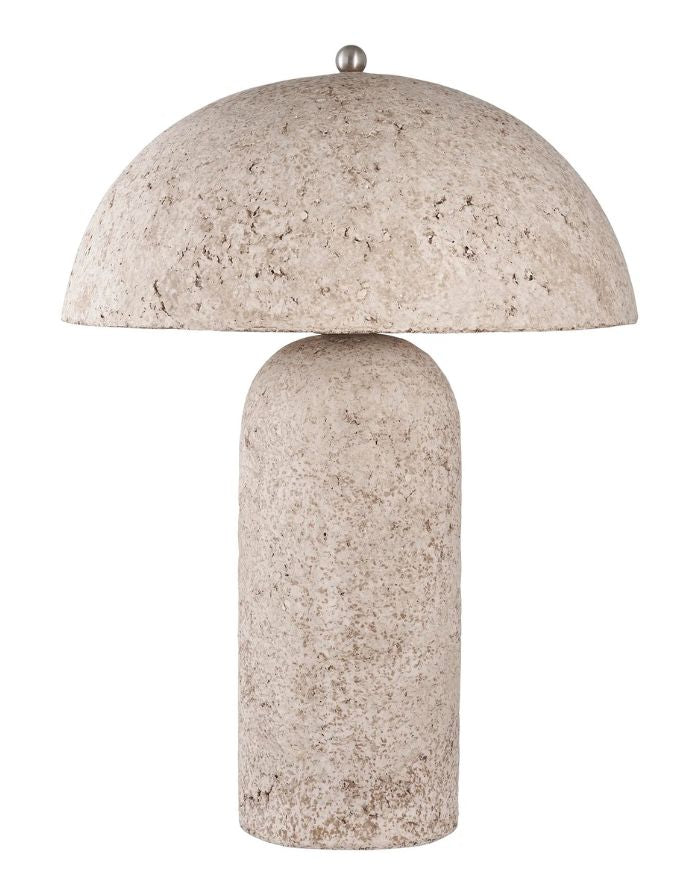 House Nordic Tischlampe Astley in Stone aus Papiermaché, moderne Tischleuchte mit organischer Form und E27 Fassung, 49,5 cm hoch