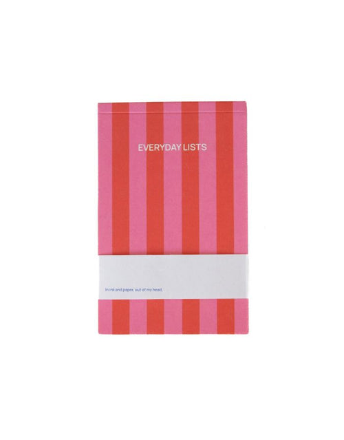 Notizblock Stripes Pink/Red von A-Journal mit hochwertigem Schreibpapier und leicht abtrennbaren Seiten im modernen Streifendesign.