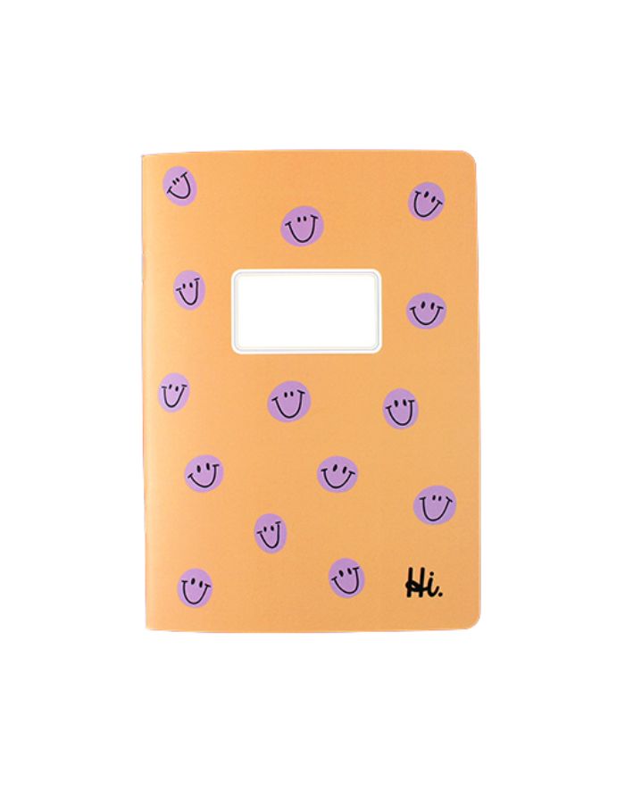 Notizheft liniert I Apricot/Smilies Lila