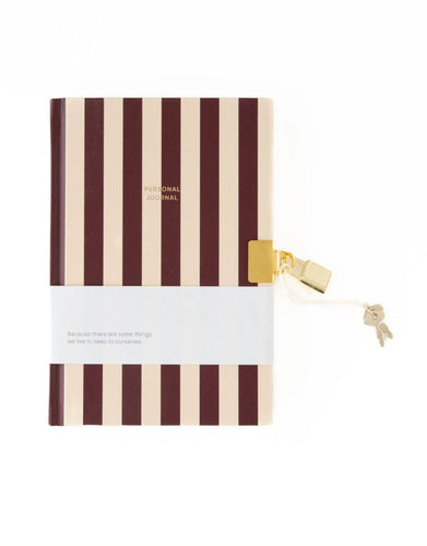 A-Journal Persönliches Tagebuch Stripes mit gestreiftem Einband, 19x13 cm, 0.8 cm dick.