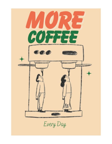 Poster Coffee Club Siebträger von nordlykk im Format A2 auf mattem, beschichtetem 350 g Papier – minimalistisches Design für Kaffeeliebhaberinnen.*