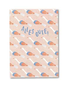 Postkarte I Gänse - Alles Gute Rosa