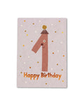 Postkarte I Geburtstag Zahl 1