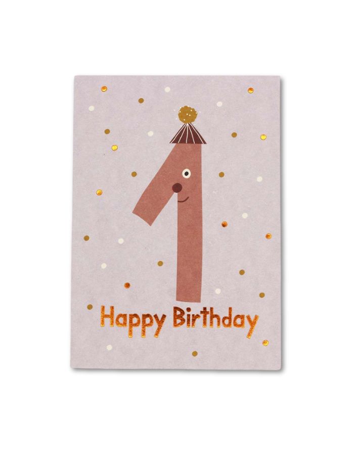 Postkarte I Geburtstag Zahl 1