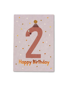Postkarte I Geburtstag Zahl 2
