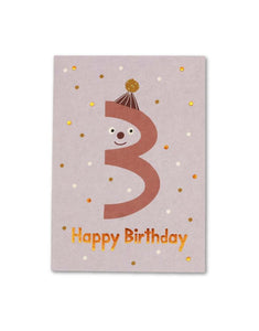 Postkarte I Geburtstag Zahl 3