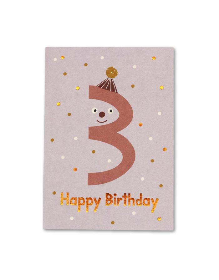 Postkarte I Geburtstag Zahl 3