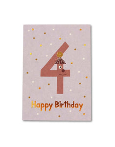 Postkarte I Geburtstag Zahl 4