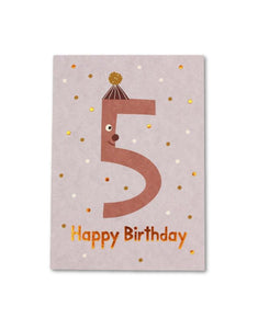 Postkarte I Geburtstag Zahl 5