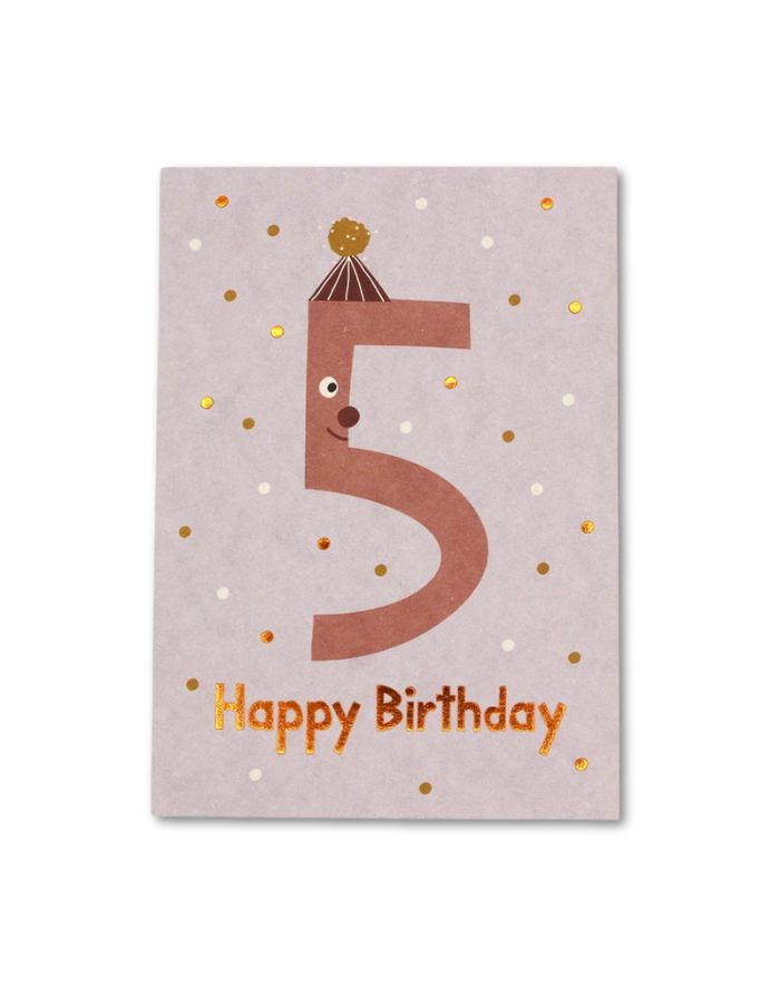 Postkarte I Geburtstag Zahl 5