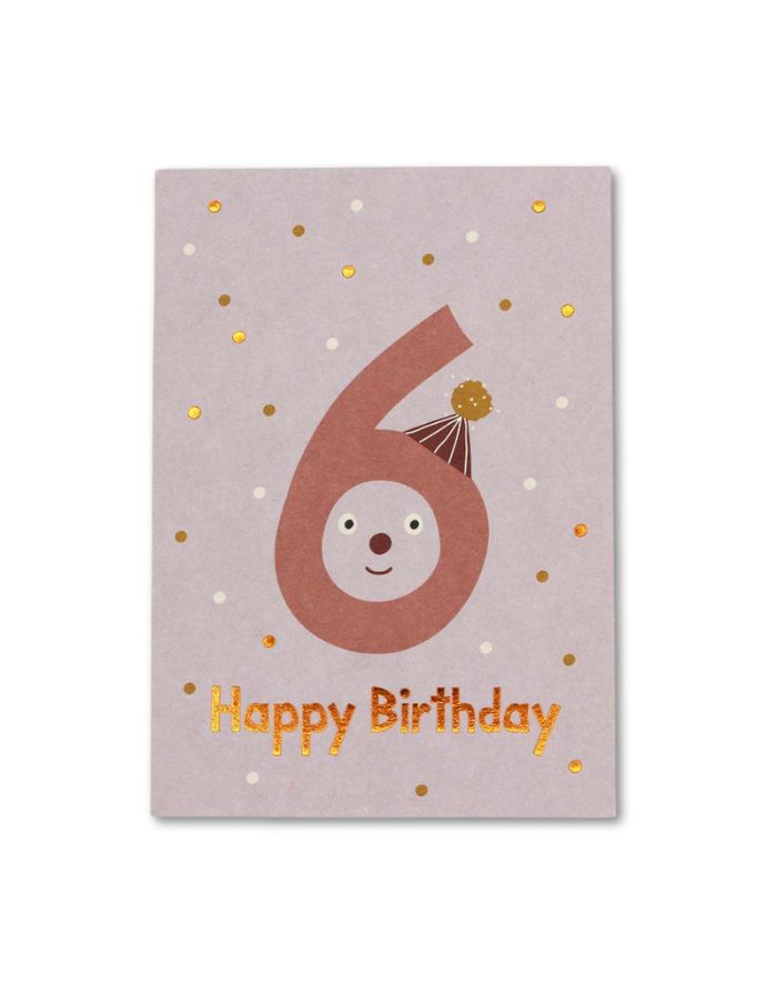 Postkarte I Geburtstag Zahl 6