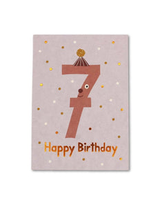 Postkarte I Geburtstag Zahl 7