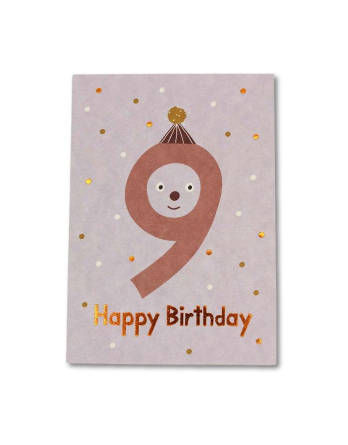 Postkarte I Geburtstag Zahl 9