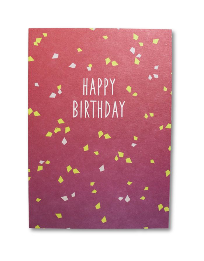 Postkarte I Happy Birthday Konfetti
